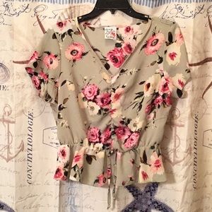 Light green flowered top